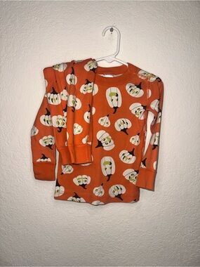 Hanna Andersson Orange Pumpkin Print Halloween Kids Pajama Set 90cm 3T
